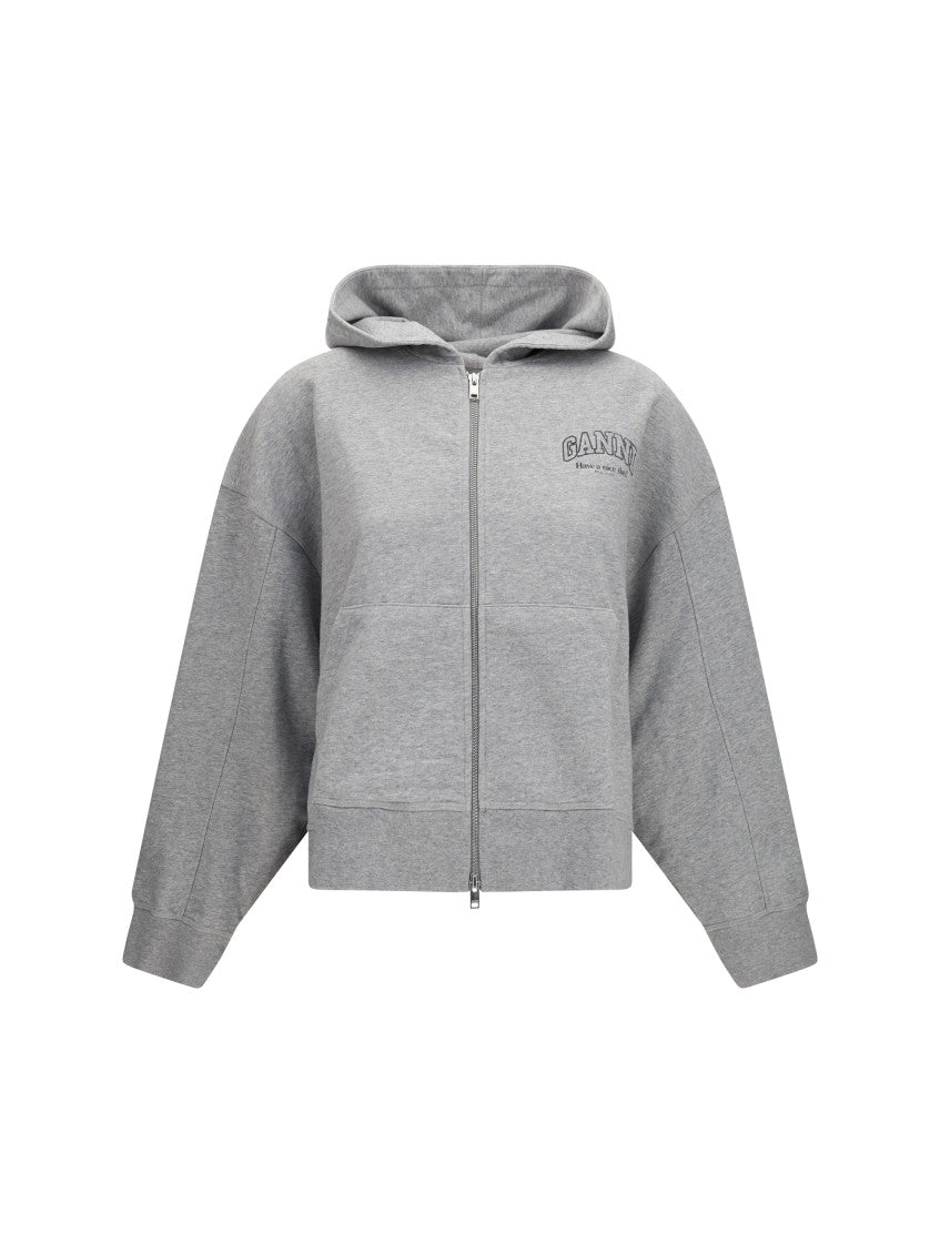 Grey Logo Hood Sweatshirt 1