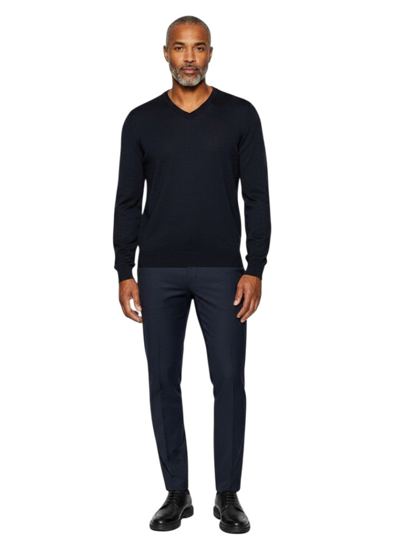Navy Blue Slim Trousers 2