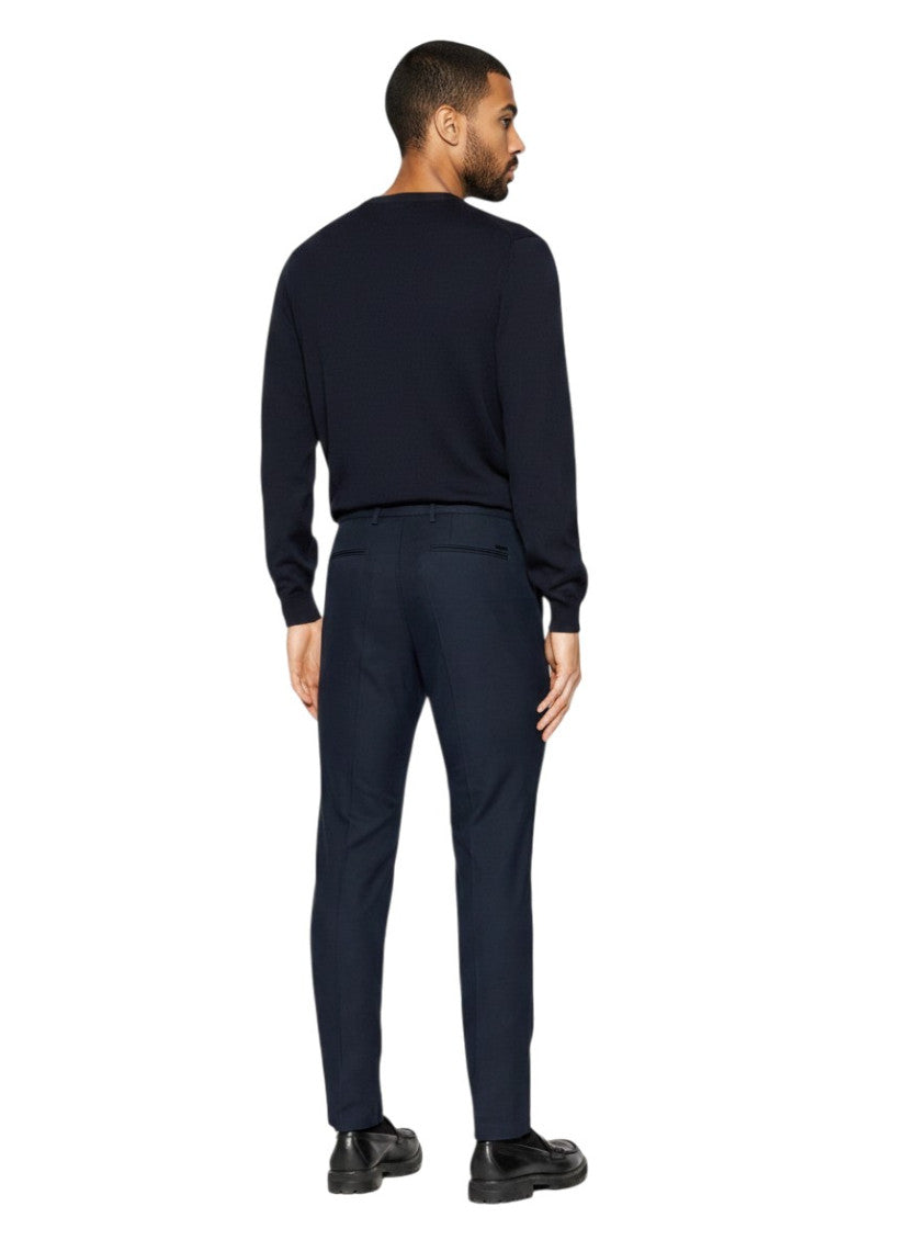 Navy Blue Slim Trousers 3