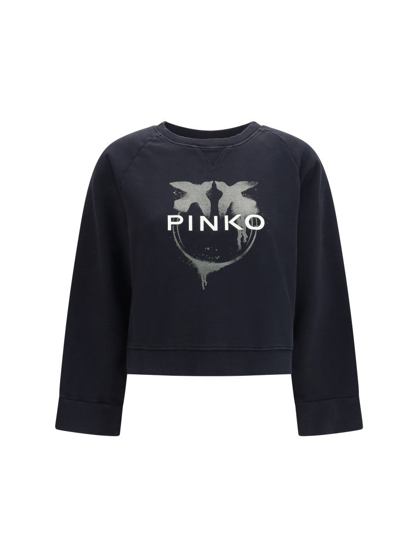Black Graphic Crew Neck Sweatshirt 1