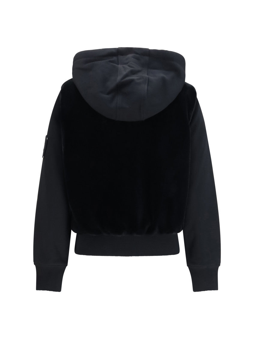 Black Solid Hood Sweatshirt 2
