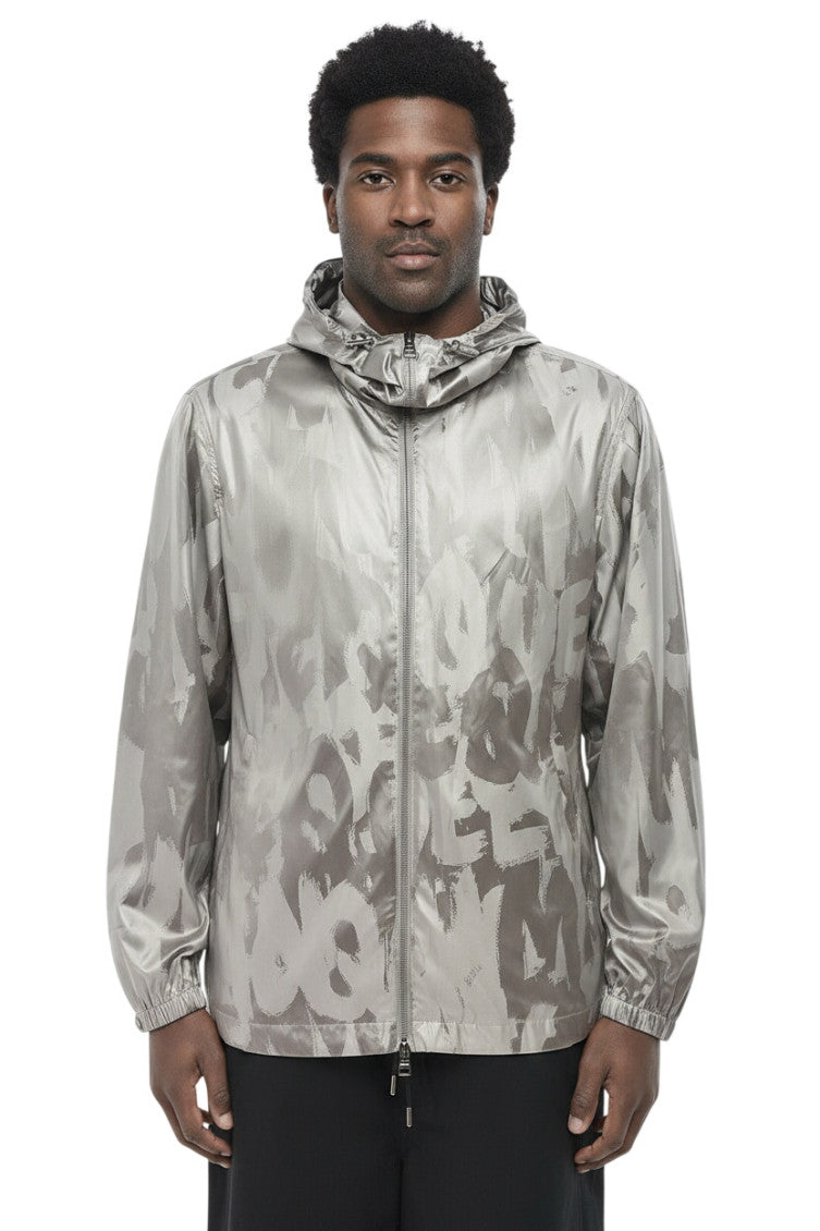 Grey Printed Regular Jacket 1