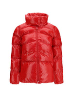 Red Quilted Mock Collar Jacket 1