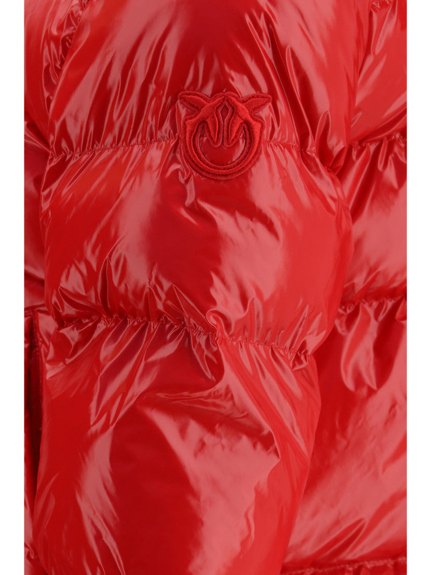 Red Quilted Mock Collar Jacket 3