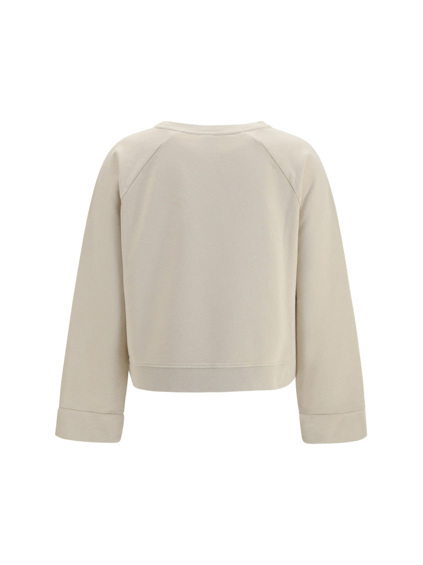 Beige Graphic Crew Neck Sweatshirt 2