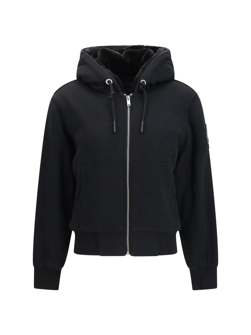 Black Solid Hood Sweatshirt 1