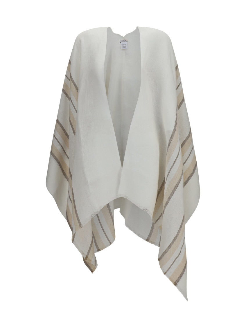Beige Stripes V Neck Sweater 1