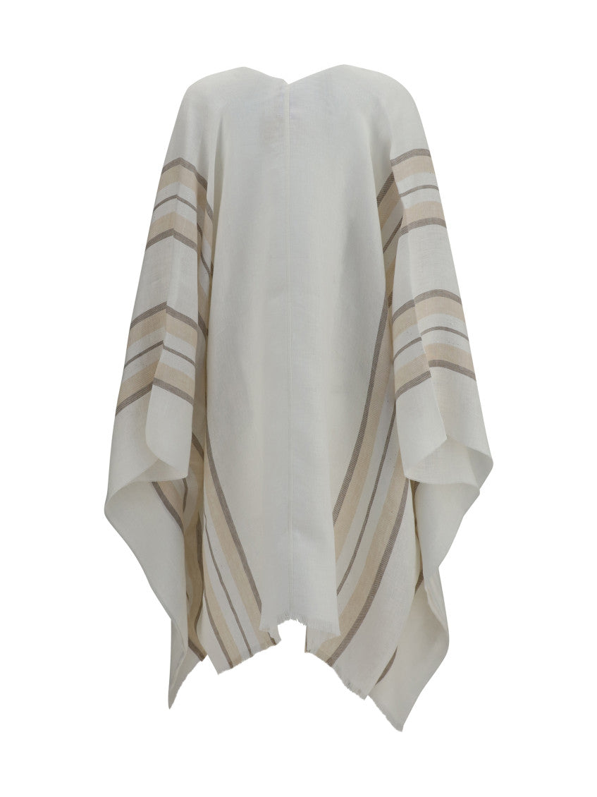 Beige Stripes V Neck Sweater 2