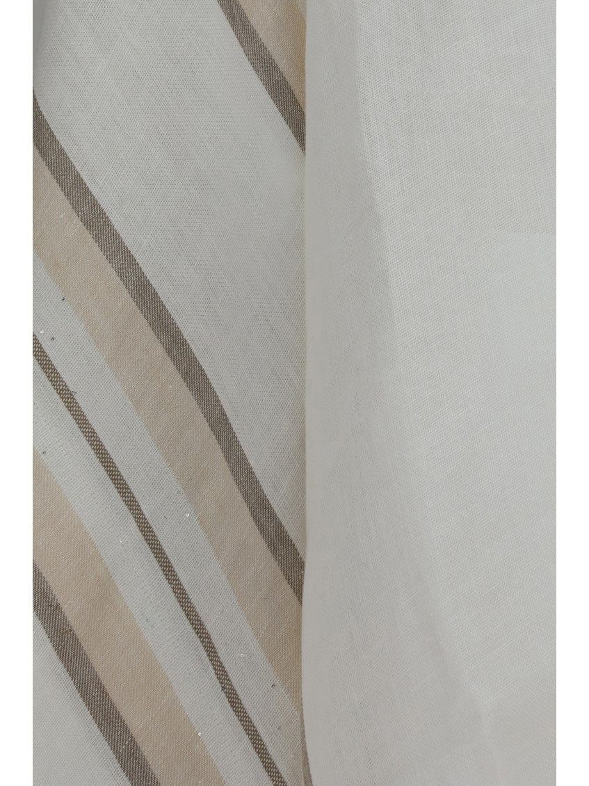 Beige Stripes V Neck Sweater 3