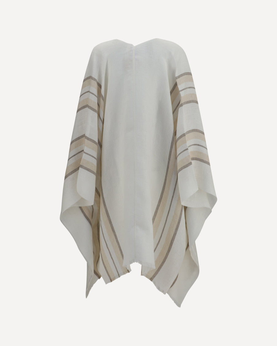 Beige Stripes V Neck Sweater 5