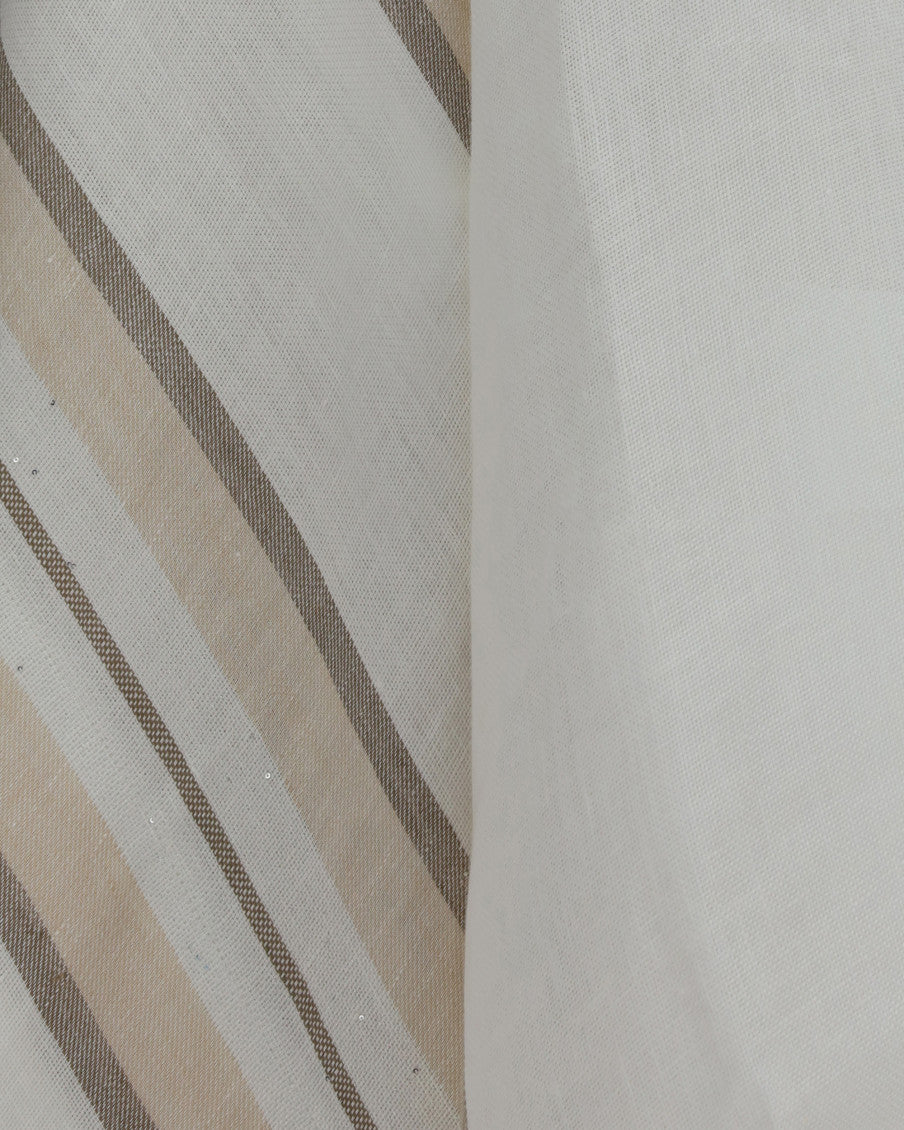 Beige Stripes V Neck Sweater 6