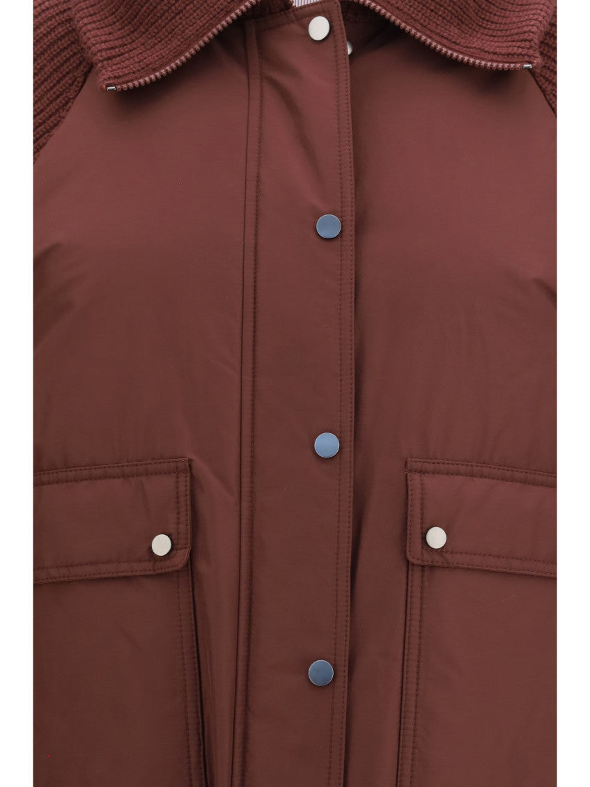 Maroon Solid Shirt Collar Jacket 3
