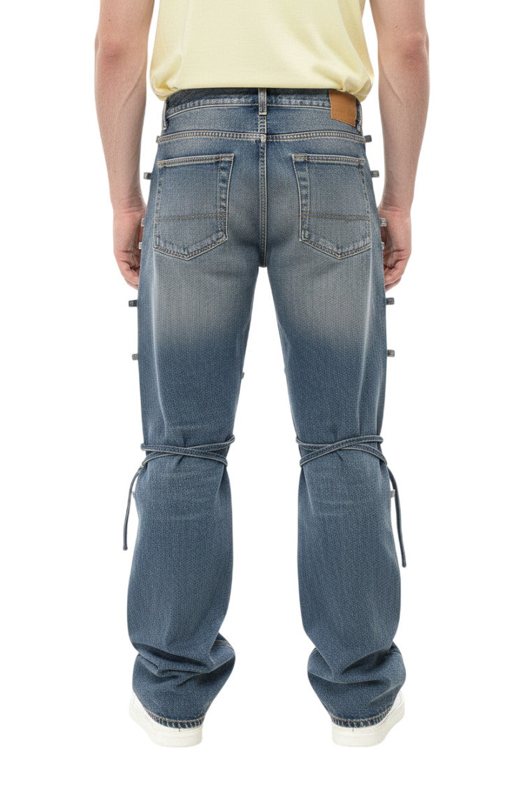 Blue Mid Rise Jeans 2