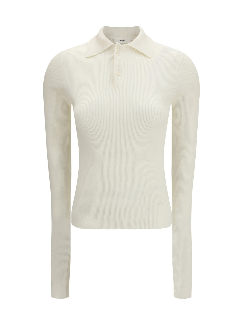White Solid Shirt Collar Polo 1