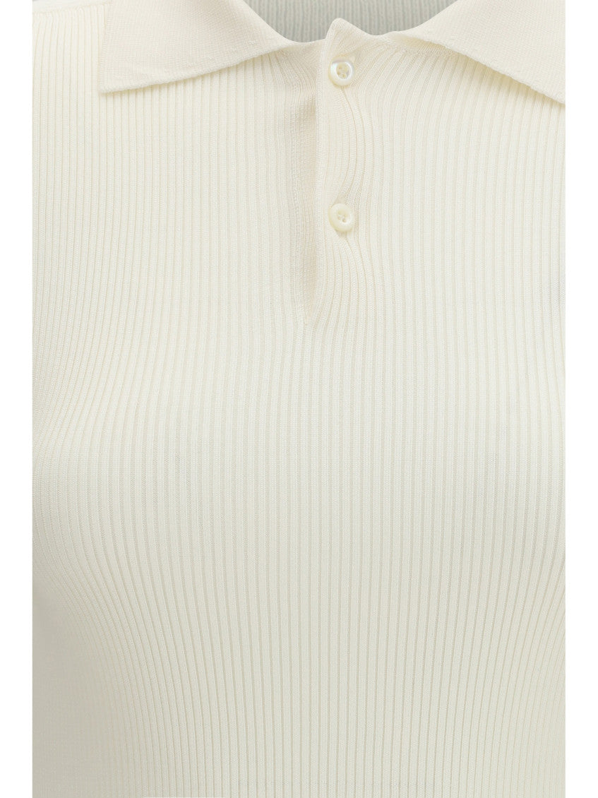 White Solid Shirt Collar Polo 3
