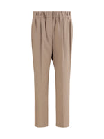 Beige Straight Elasticated Pants 1