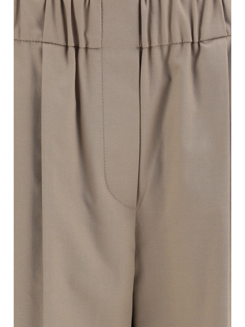 Beige Straight Elasticated Pants 3