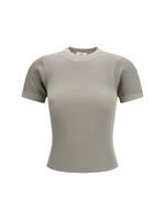Beige Solid Crew Neck T-Shirt 1