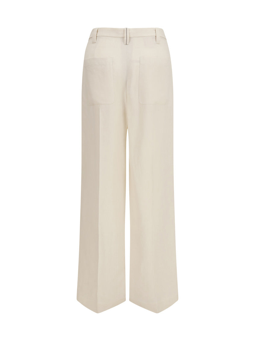 Beige Regular Pleated Pants 2