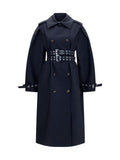 Black Double Breasted Trench Coat 1