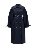 Black Double Breasted Trench Coat 1