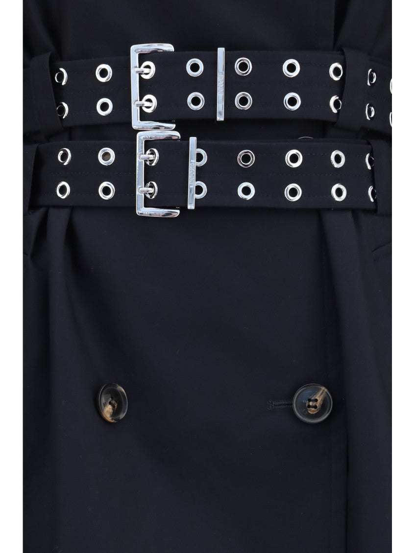 Black Double Breasted Trench Coat 3