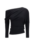 Black One Shoulder Sweater 1