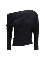 Black One Shoulder Sweater 1