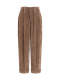 Brown Tapered Elasticated Pants 1