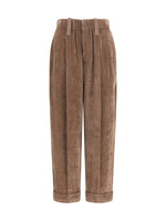 Brown Tapered Elasticated Pants 1