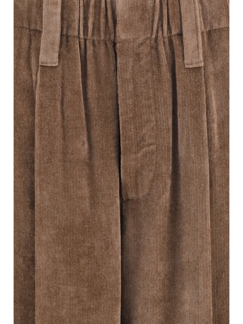 Brown Tapered Elasticated Pants 3