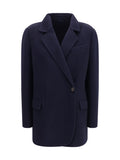 Navy Blue Notched Lapel Blazer 1