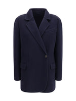 Navy Blue Notched Lapel Blazer 1