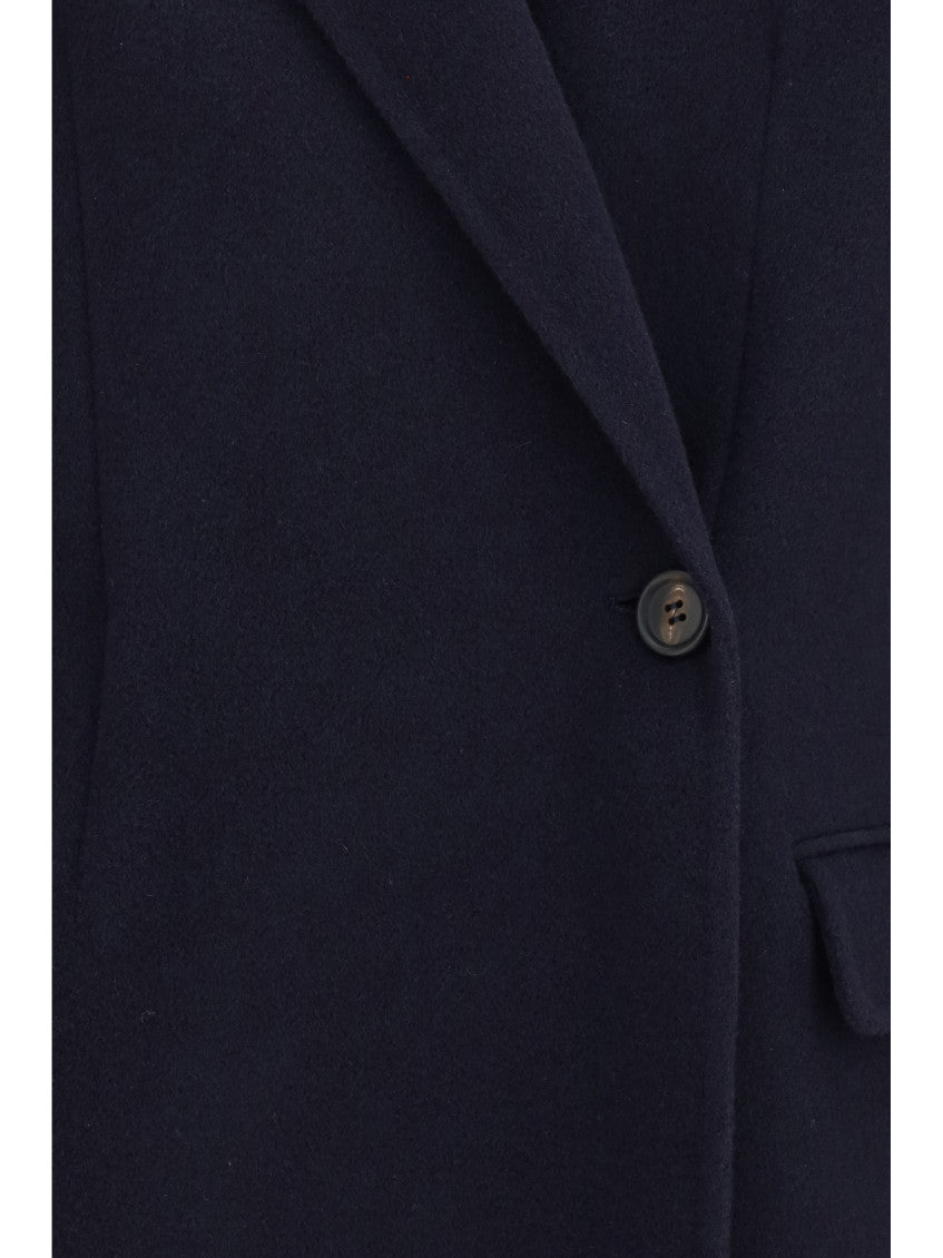 Navy Blue Notched Lapel Blazer 3