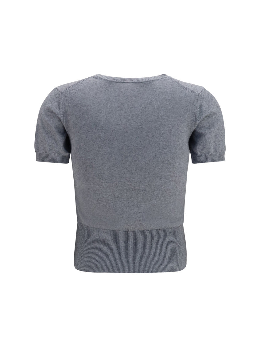 Grey Logo Crew Neck Top 2