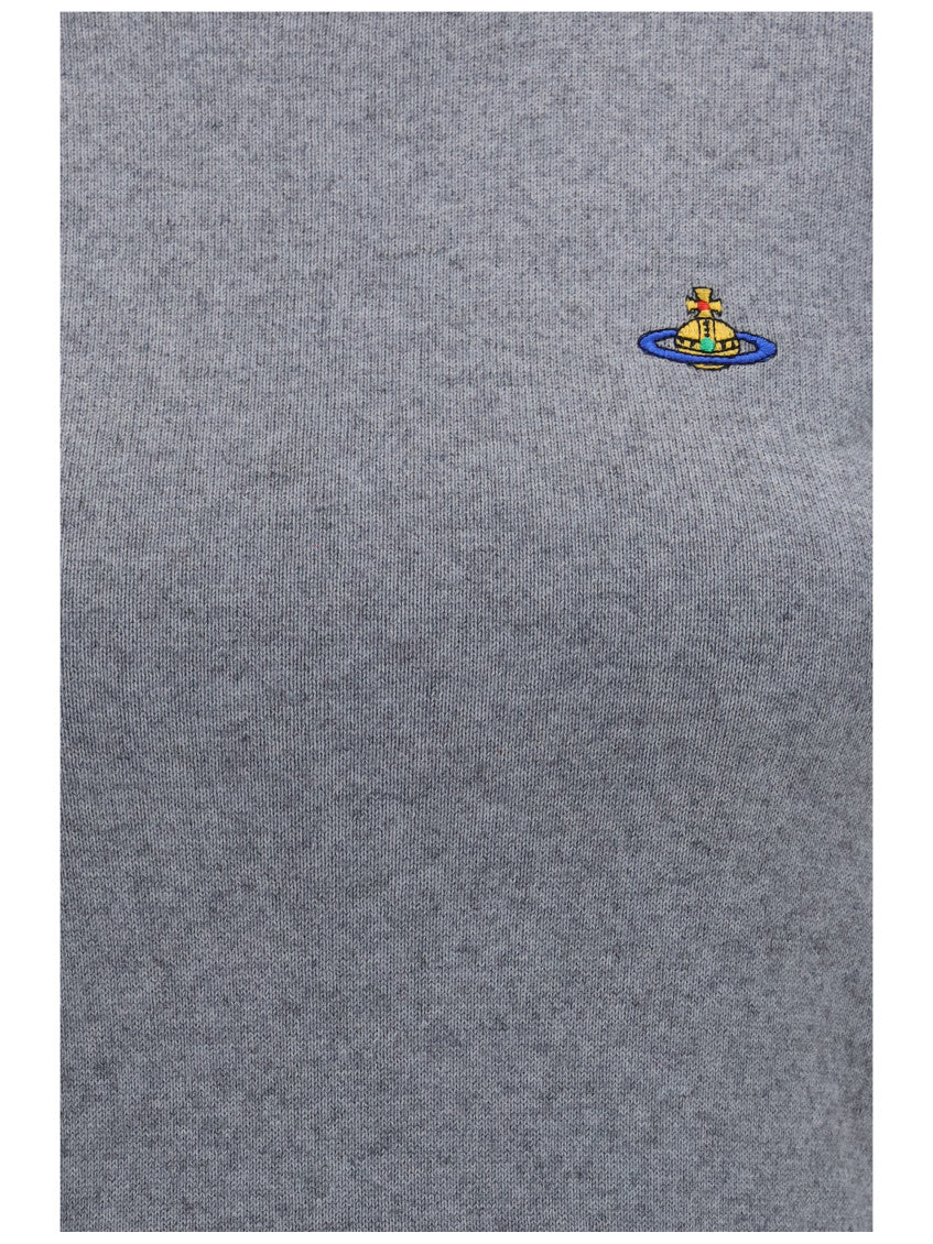 Grey Logo Crew Neck Top 3