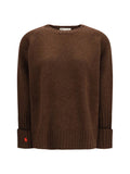 Brown Solid Crew Neck Sweater 1