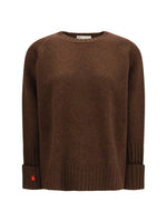 Brown Solid Crew Neck Sweater 1