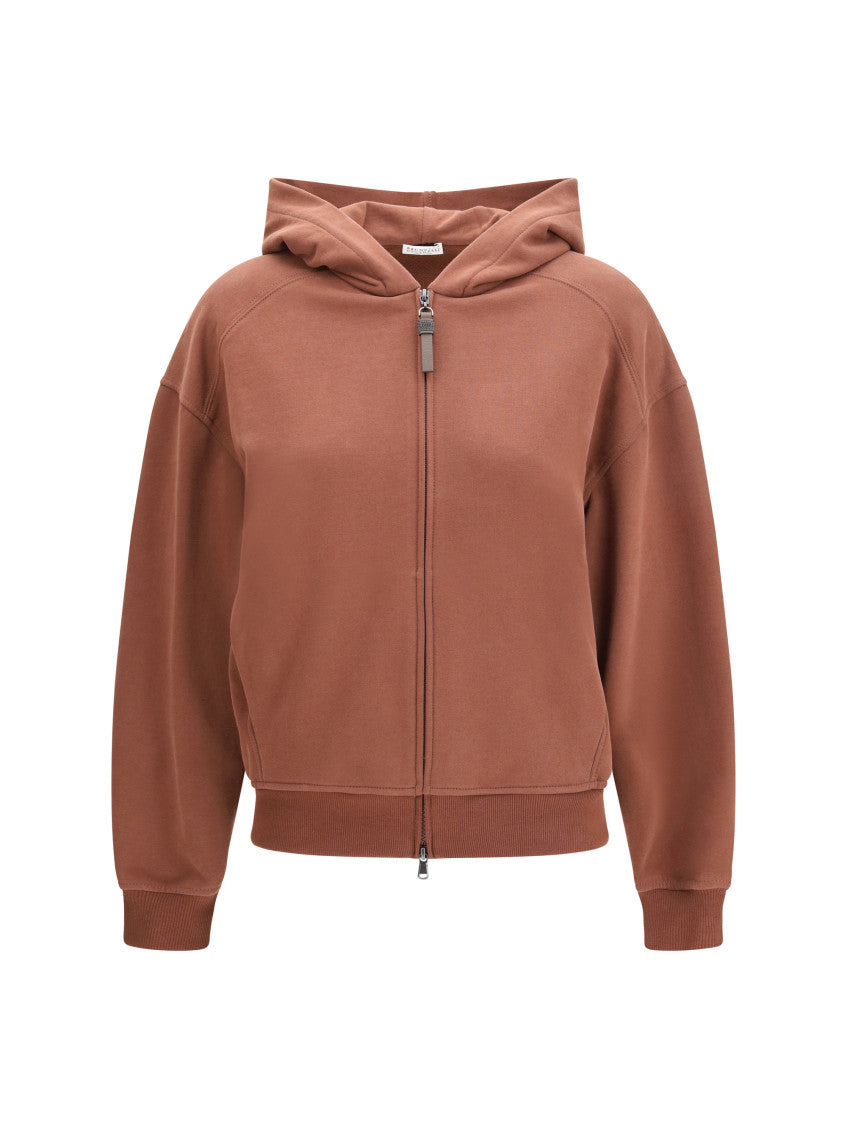 Brown Solid Hood Sweatshirt 1