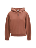 Brown Solid Hood Sweatshirt 1