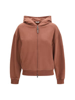 Brown Solid Hood Sweatshirt 1