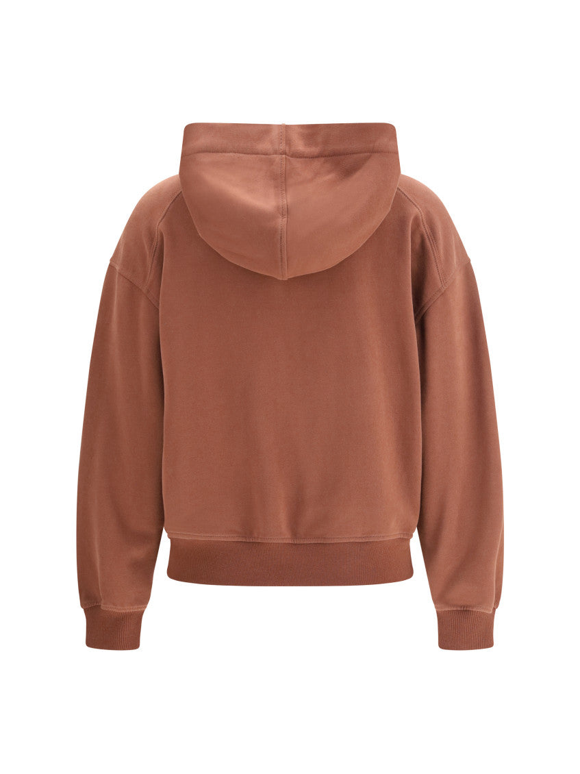 Brown Solid Hood Sweatshirt 2