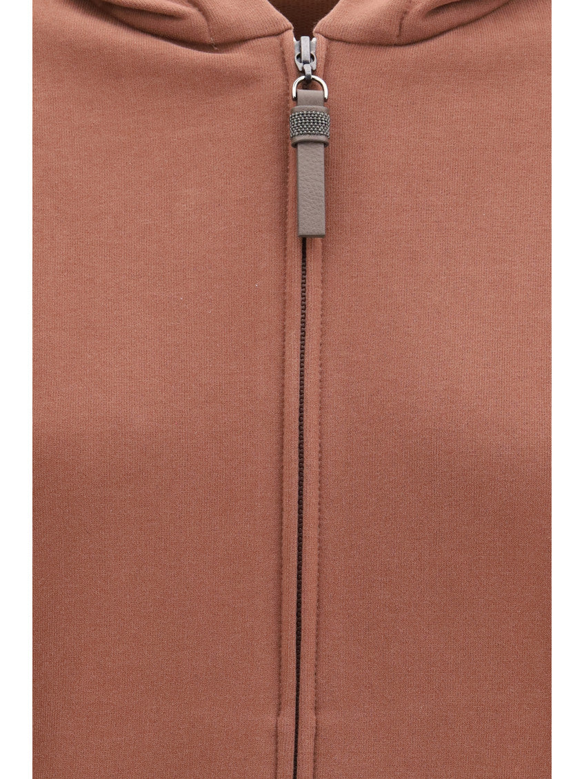 Brown Solid Hood Sweatshirt 3
