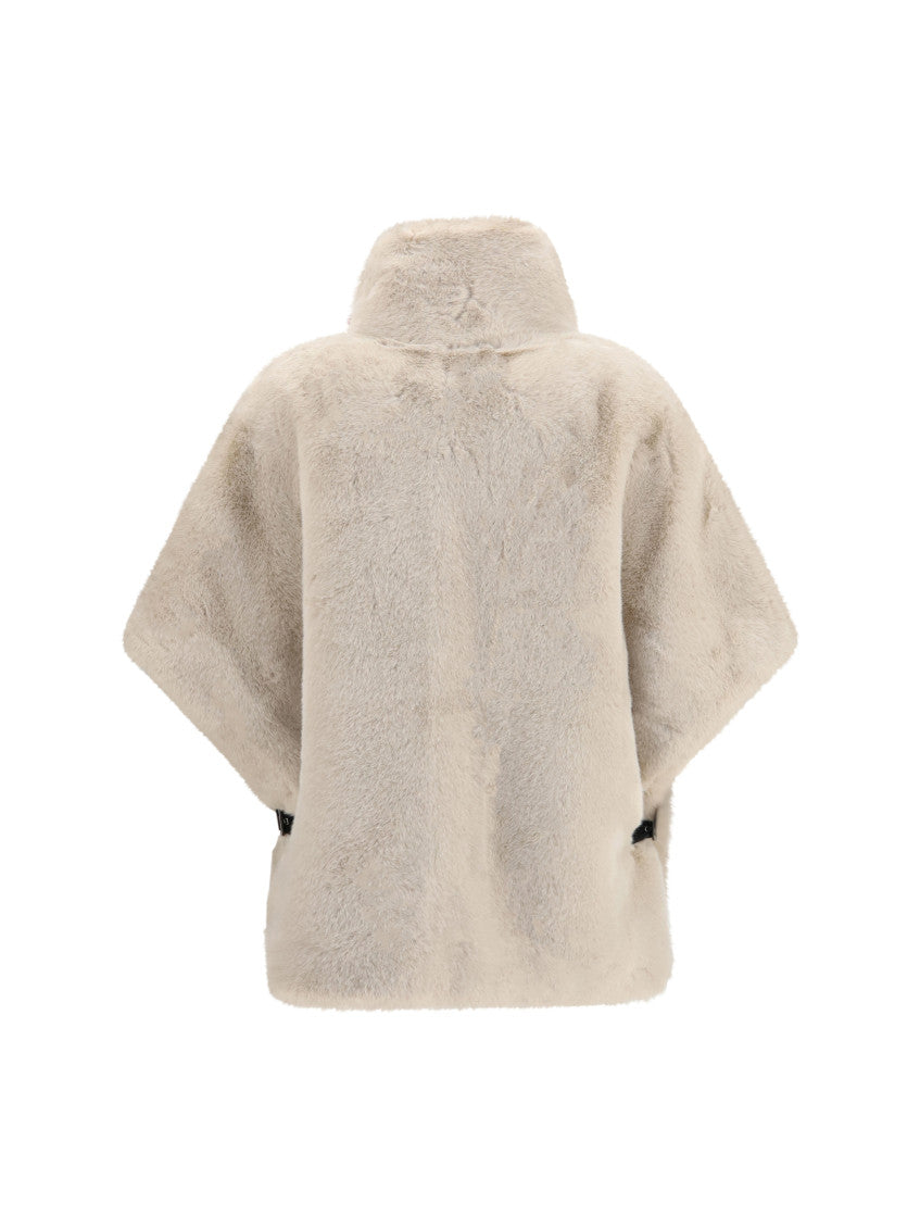 Off White Solid Mock Collar Jacket 2