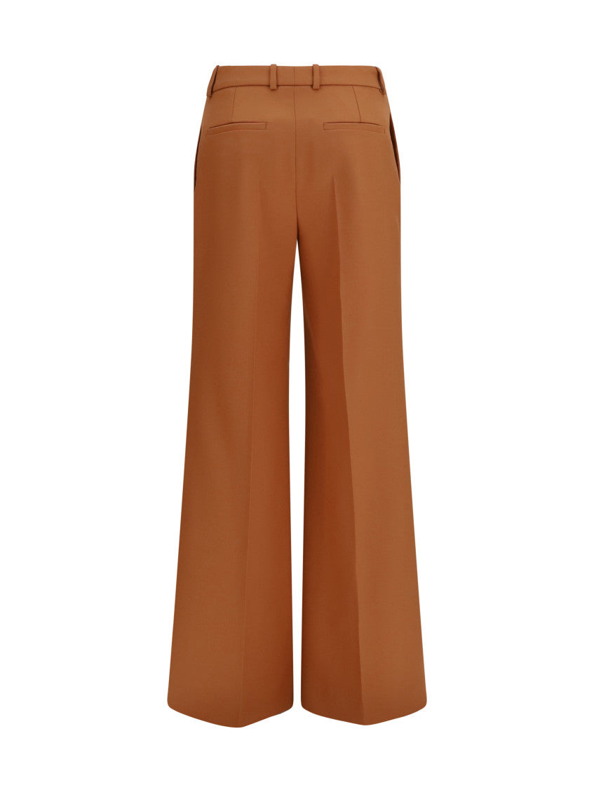 Orange Flared Flat Front Pants 2