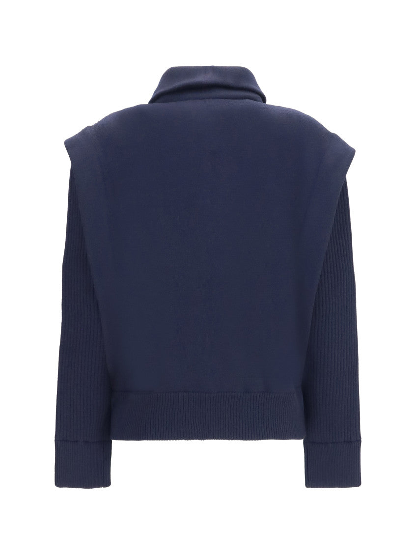 Blue Solid Shirt Collar Jacket 2