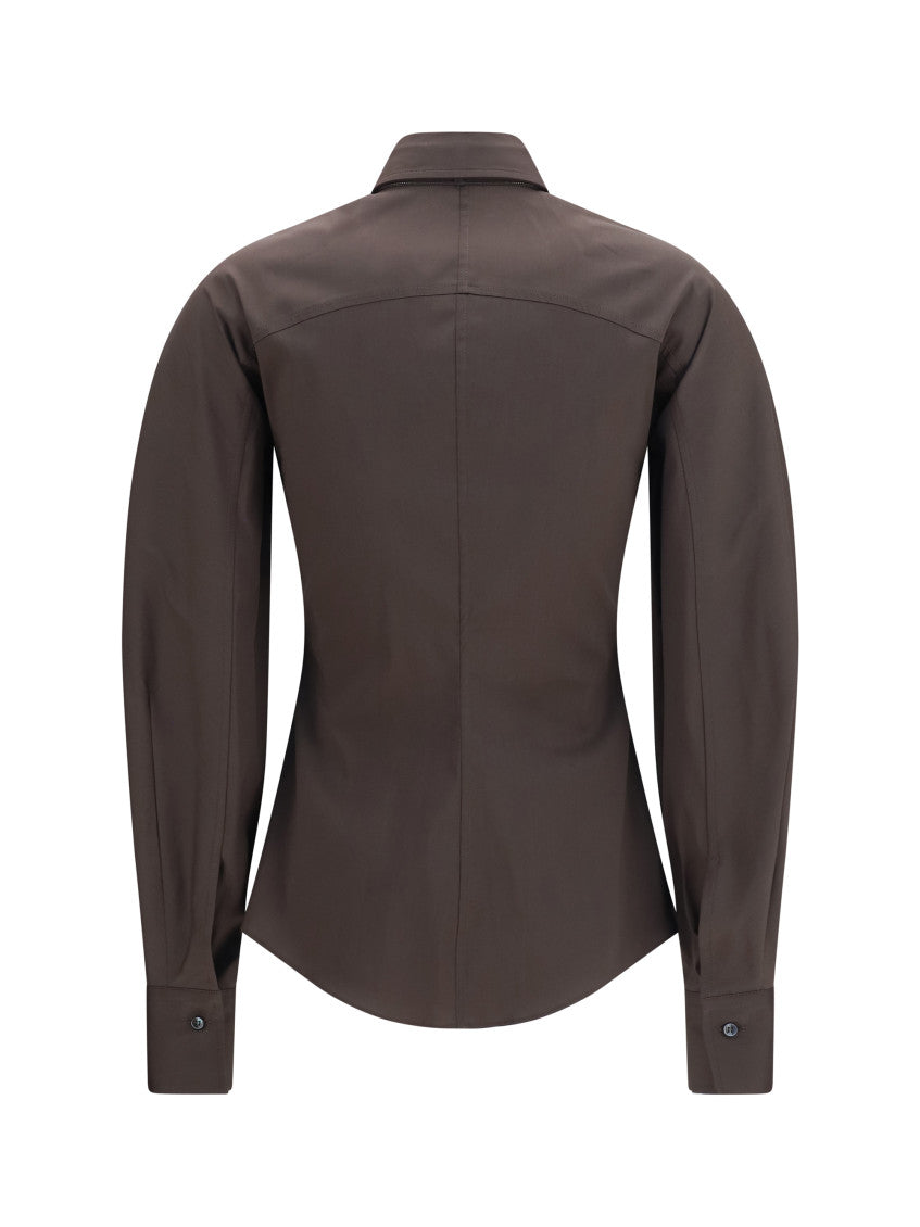 Brown Slim Solid Shirt 2