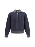 Blue Knitted Zip-Up Cardigan 1