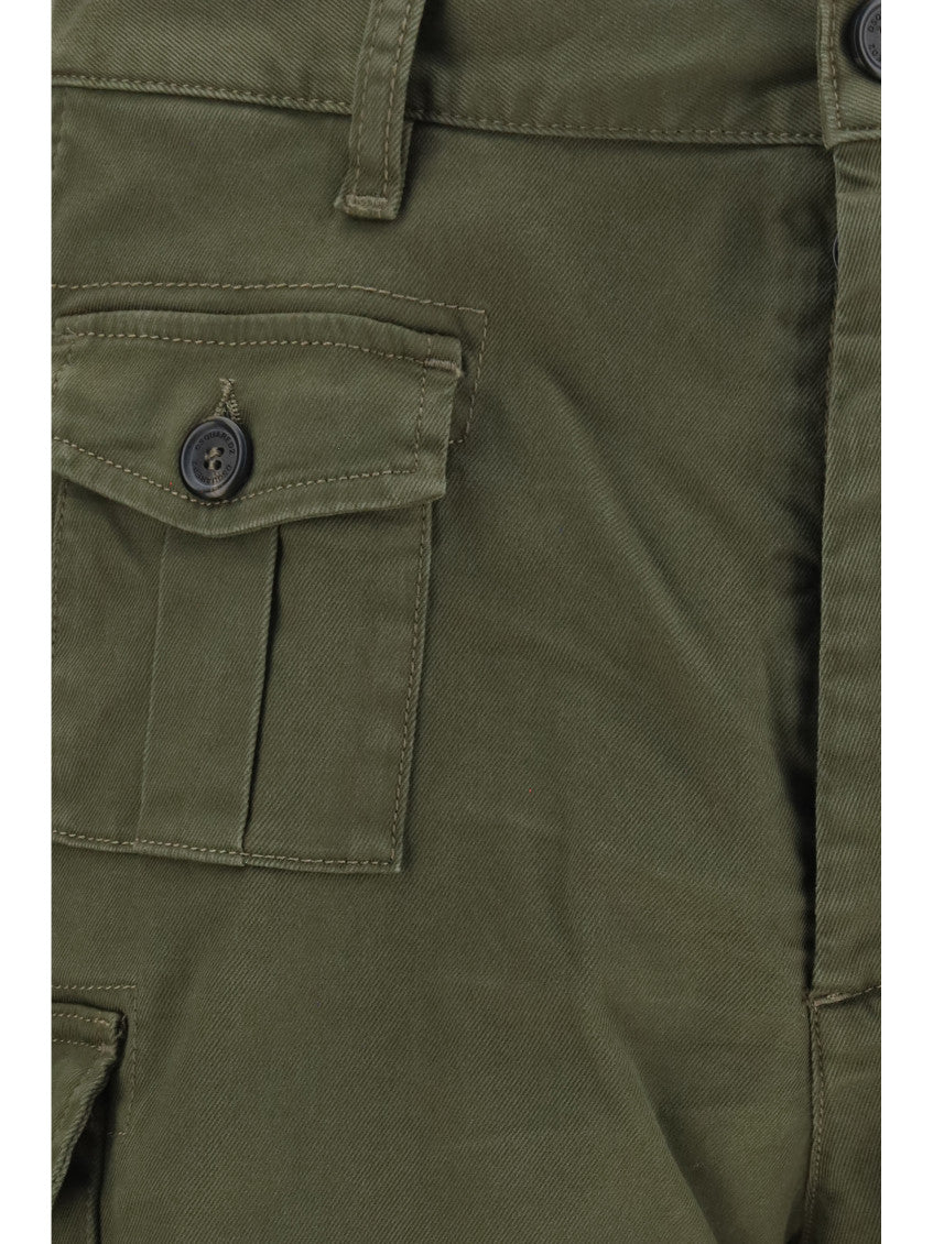Green Solid Cargo Shorts 3