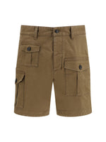 Brown Solid Cargo Shorts 1